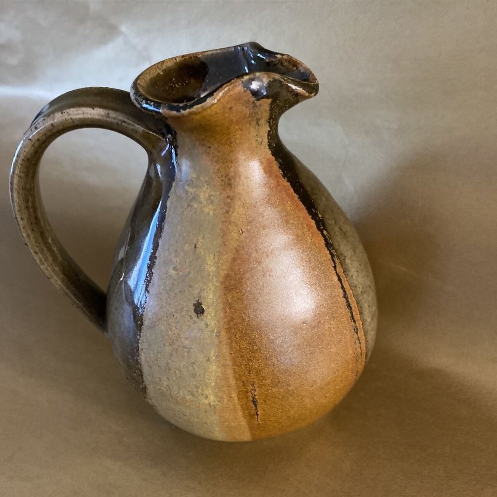 Clay Pitcher Durable High Fired Pottery  Seagrove NC artist '87 Mack Chrisco
